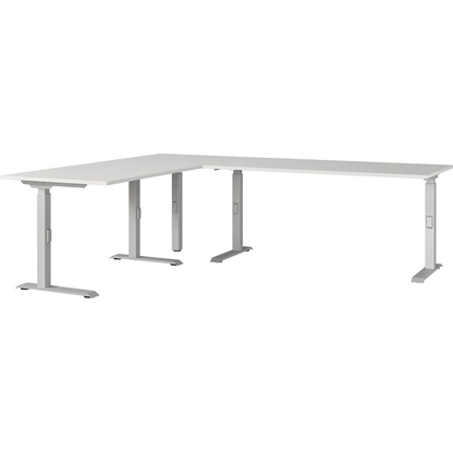Artikelbild für GERMANIA Agenda Office Schreibtisch lichtgrau L-Form, C-Fuß-Gestell silber 220,0 x 240,0 cm, Artikelnummer 661799