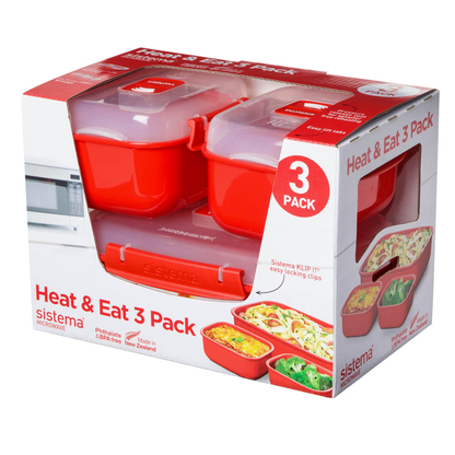Artikelbild für sistema® Mikrowellen-Set rot, 1 Set, Artikelnummer 593291