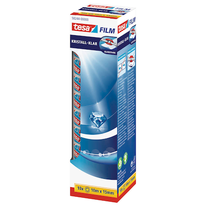 Artikelbild 5 für tesa KRISTALL-KLAR Klebefilm transparent 15,0 mm x 10,0 m 10 Rollen, Artikelnummer 730784