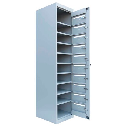 Artikelbild 3 für LÜLLMANN Schließfachschrank lichtgrau 526410, 10 Schließfächer 40,0 x 50,0 x 180,0 cm, Artikelnummer 186563