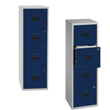 Artikelbild 1 für BISLEY Home PFA 4 Hängeregistraturschrank lichtgrau, oxfordblau 4 Schubladen 41,3 x 40,0 x 132,1 cm, 1 St., Artikelnummer 728733