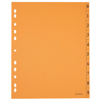 Artikelbild 3 für Trennblätter DIN A4 0-9 orange, 250 g/qm, 100 St., Artikelnummer 203281
