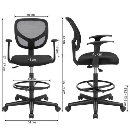 Artikelbild 5 für SONGMICS Arbeitsdrehstuhl schwarz, Artikelnummer 289577