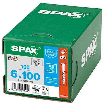 Artikelbild 9 für SPAX® Universalschrauben T30 Senkkopf Edelstahl A2 0197000601003 6 mm x 100 mm, 100 St., Artikelnummer 395099