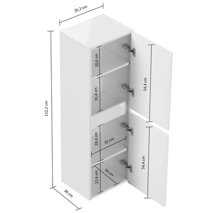 Artikelbild 2 für POSSEIK Bad-Hängeschrank LIMES 112 grafit 35,2 x 30,1 x 112,2 cm, Artikelnummer 667229