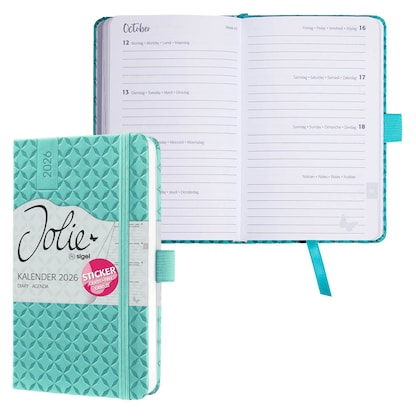 Artikelbild für SIGEL Buchkalender Jolie 2026 aqua green, 1 St., Artikelnummer 568739