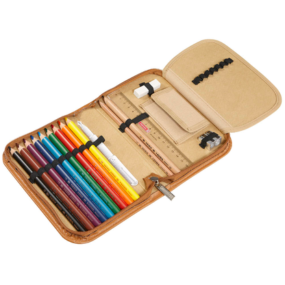 Artikelbild 5 für BRUNNEN Federmäppchen befüllt braun 14-teilig, 19,5 x 13,5 cm, Artikelnummer 498471