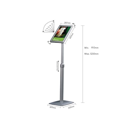 Artikelbild 2 für AKTION: update displays Infoständer silber DIN A3 30,0 - 42,0 x 42,0 x 91,0 - 131,0 cm, 1 St., Artikelnummer 825727