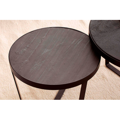 Artikelbild 5 für WOHNLING Couchtische-Set rund Massivholz schwarz, 1 Set, Artikelnummer 314227