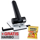 Artikelbild 1 für AKTION: novus Registraturlocher B 265 schwarz, 1 St. + GRATIS HARIBO GOLDBÄREN, 175 g, Artikelnummer 730842