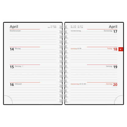 Artikelbild 3 für rido idé Taschenkalender mit Spirale 2026 anthrazit, 1 St., Artikelnummer 594766