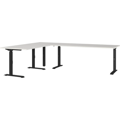 Artikelbild für GERMANIA Agenda Office Schreibtisch lichtgrau L-Form, C-Fuß-Gestell schwarz 200,0 x 260,0 cm, Artikelnummer 662009