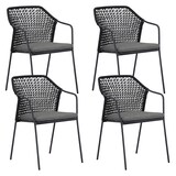 Artikelbild 1 für BEST Gartenstühle mit Armlehnen Burano anthrazit, Metall, 4 St., Artikelnummer 660299