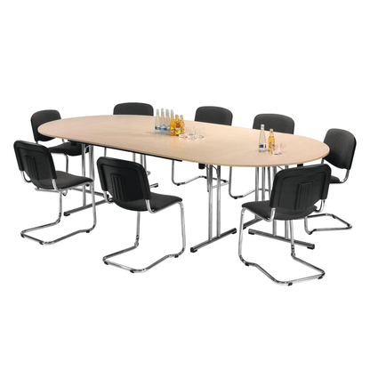 Artikelbild 3 für SODEMATUB Mehrzwecktisch ahorn halbrund, Rundrohr chrom, 140,0 x 70,0 x 74,0 cm, Artikelnummer 379917