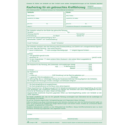 Artikelbild für RNK-Verlag 586 Kfz-Kaufverträge, 25 St., Artikelnummer 643294