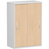 Artikelbild 1 für geramöbel Schiebetürenschrank Flex, S-383502-BL lichtgrau, buche 2 Fachböden 80,0 x 42,5 x 118,2 cm, Artikelnummer 877023