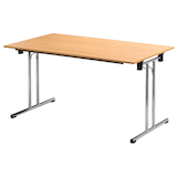 Artikelbild 1 für SODEMATUB Mehrzwecktisch buche rechteckig, Rundrohr chrom, 160,0 x 70,0 x 74,0 cm, Artikelnummer 379750