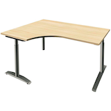 Artikelbild 1 für fm Sidney höhenverstellbarer Schreibtisch königsahorn Bogenform, C-Fuß-Gestell Rundrohr silber 160,0 x 80,0 cm, Artikelnummer 136483