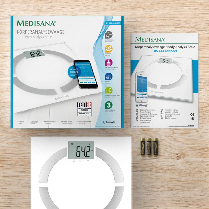 medisana Personenwaage BS 444 connect weiß für max. 180,0 kg ++ büroplus