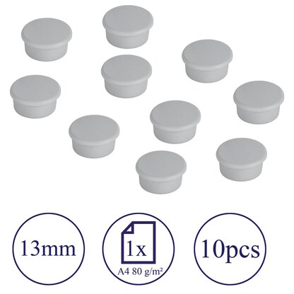 Artikelbild 4 für FRANKEN Haftmagnet Magnete grau, Kunststoff Ø 1,3 x 0,7 cm, 10 St., Artikelnummer 670178