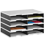 Artikelbild 1 für styro Sortierstation Styrodoc grau/schwarz mit 8 Fächern, Artikelnummer 444919