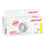 Artikelbild 1 für METO Preisetiketten weiß permanent 22,0 x 12,0 mm, 6 Rollen, Artikelnummer 251007