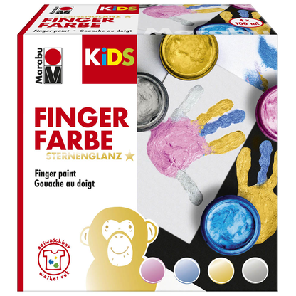 Artikelbild 2 für Marabu KiDS Sternenglanz Fingerfarben farbsortiert, 4 St., Artikelnummer 399974