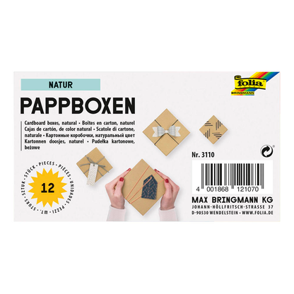 Artikelbild 6 für folia NATUR Geschenkboxen-Set braun, 12 St., Artikelnummer 418564