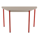 Artikelbild 1 für SODEMATUB Mehrzwecktisch lichtgrau, rot halbrund, Vierkantrohr rot, 120,0 x 60,0 x 74,0 cm, Artikelnummer 479725