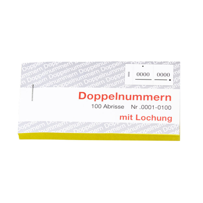 Artikelbild 2 für WOLF & APPENZELLER Doppelnummernblöcke 01-100, 101-200, 201-300, 301-400, 401-500, gelb, 5 Blöcke, Artikelnummer 394243
