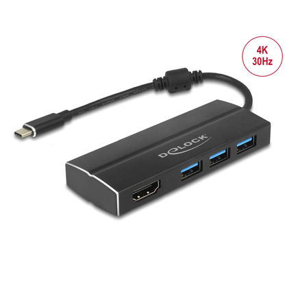Artikelbild für DeLOCK USB-Hub 3-fach schwarz, Artikelnummer 885992