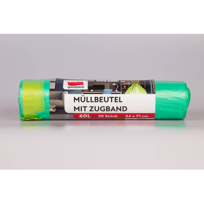 Artikelbild für quickpack Müllbeutel 60,0 l grün, 20 St., Artikelnummer 148969