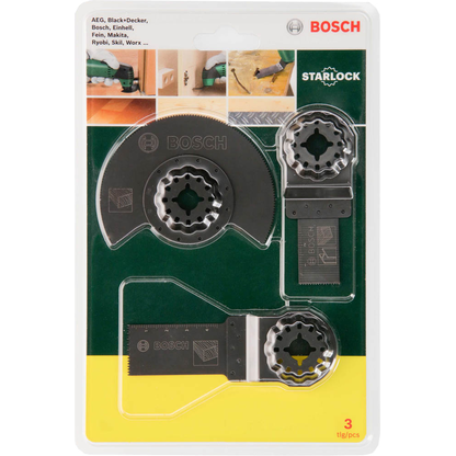 Artikelbild 2 für BOSCH Starlock Starter-Set „Wood“ Tauchsägeblätter-Set 3-teilig, 1 Set, Artikelnummer 208339