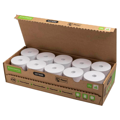 Artikelbild für Exacompta Thermorollen 8,0 cm x 76,0 m, 10 Rollen, Artikelnummer 346553