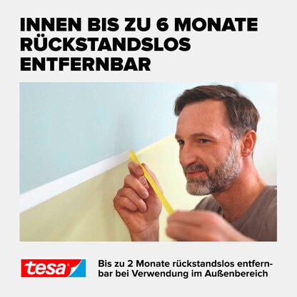 Artikelbild 5 für tesa PROFESSIONAL Malerband gelb 25,0 mm x 25,0 m 1 Rolle, Artikelnummer 723886