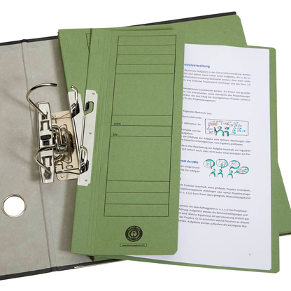 Artikelbild 2 für Ösenhefter Karton grün DIN A4, halber Deckel, 1 St., Artikelnummer 136729