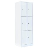 Artikelbild 1 für LÜLLMANN Schließfachschrank signalweiß 520327, 6 Schließfächer 60,0 x 50,0 x 180,0 cm, Artikelnummer 185817
