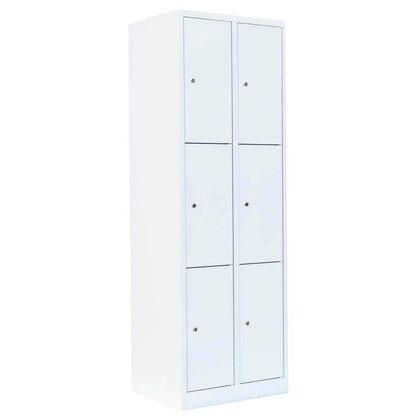 Artikelbild für LÜLLMANN Schließfachschrank signalweiß 520327, 6 Schließfächer 60,0 x 50,0 x 180,0 cm, Artikelnummer 185817