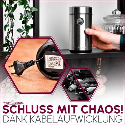 Artikelbild 11 für ProfiCook PC-KSW 1216 Kaffeemühle silber 150 W, Artikelnummer 299619