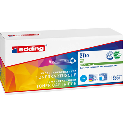 Artikelbild 2 für edding EDD-2110 cyan Toner kompatibel zu HP 305A (CE411A), Artikelnummer 284385