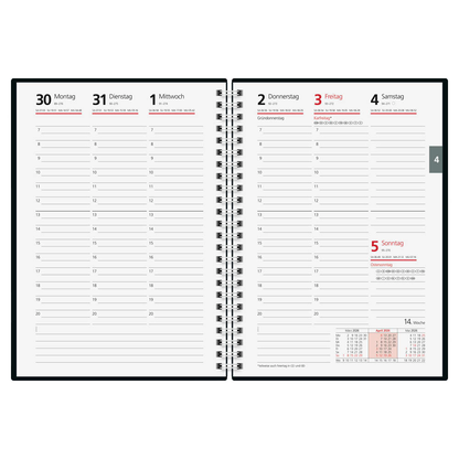 Artikelbild 3 für rido idé Buchkalender mit Spirale 2026 anthrazit, 1 St., Artikelnummer 594873