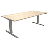 Artikelbild 1 für fm fastline elektrisch höhenverstellbarer Schreibtisch akazie rechteckig, T-Fuß-Gestell silber 180,0 x 80,0 cm, Artikelnummer 135303