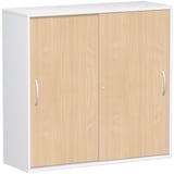 Artikelbild 1 für geramöbel Schiebetürenschrank Flex, S-312353-BW weiß, buche 2 Fachböden 120,0 x 42,5 x 118,2 cm, Artikelnummer 877163