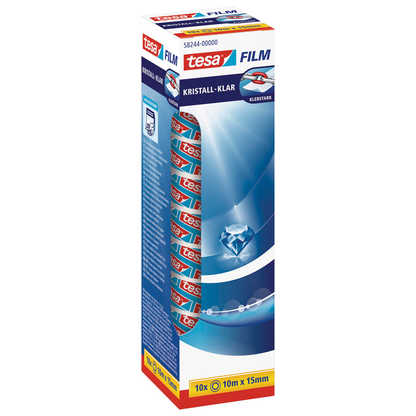 Artikelbild 2 für tesa KRISTALL-KLAR Klebefilm transparent 15,0 mm x 10,0 m 10 Rollen, Artikelnummer 730784