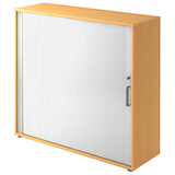 Artikelbild 1 für HAMMERBACHER 1733S Rollladenschrank buche, silber 2 Fachböden 120,0 x 40,0 x 110,0 cm, Artikelnummer 861892