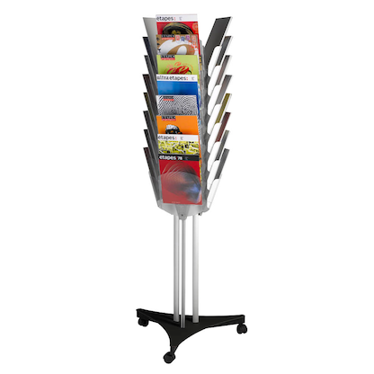 Artikelbild für PAPERFLOW Prospektständer drehbar schwarz DIN A4 24 Fächer 63,3 x 56,0 x 167,0 cm, 1 St., Artikelnummer 442564