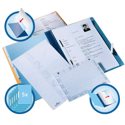 Artikelbild 7 für DURABLE Personalhefter Kunststoff blau DIN A4 5x kaufmännische Heftung, 5 St., Artikelnummer 933739