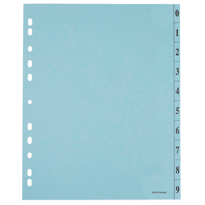 Artikelbild 3 für Trennblätter DIN A4 0-9 blau, 250 g/qm, 100 St., Artikelnummer 203307