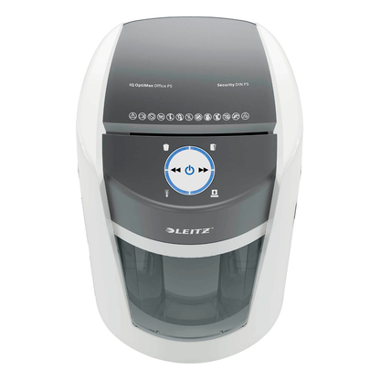 Artikelbild 11 für LEITZ IQ OptiMax Office 550 Aktenvernichter mit Partikelschnitt P-5, 2 x 15 mm, bis 10 Blatt, weiß, Artikelnummer 390167