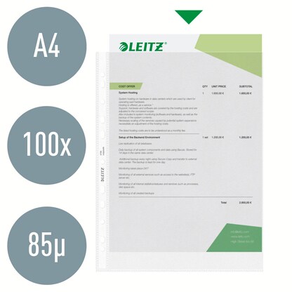 Artikelbild 5 für LEITZ Prospekthüllen 4790 DIN A4 transparent genarbt 0,085 mm, 100 St., Artikelnummer 578609